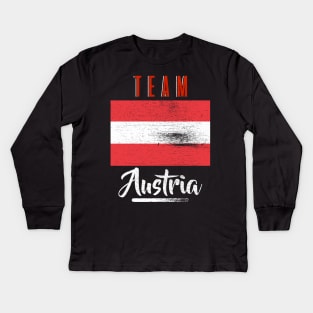 Team Austria - Prou Austrian Flag Gift Kids Long Sleeve T-Shirt